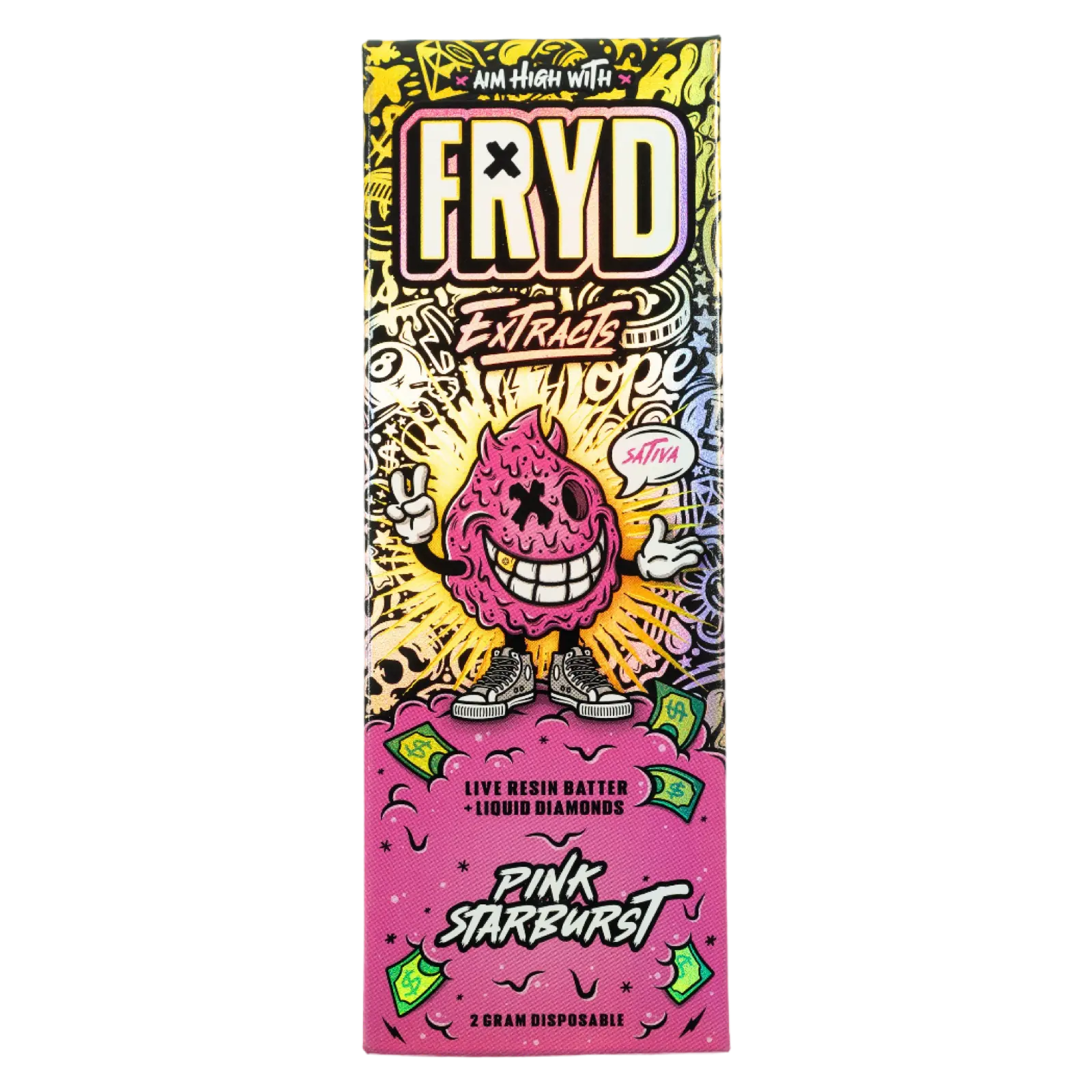 939773DB-2537-40B9-95B4-3B8F93221E2F 2 Gram Live Resin Disposable | Pink Starburst | Sativa | Fryd Extracts By Fryd Extracts - Image 1